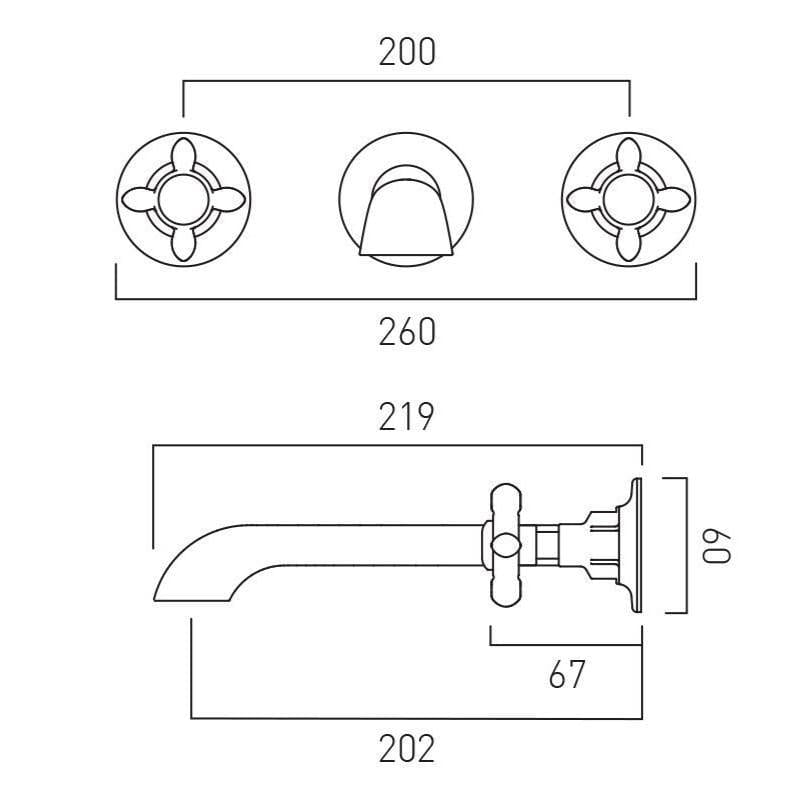 Vado Wall Mounted Basin Tap Booth & Co. Axbridge Wall Mounted Basin Mixer Tap