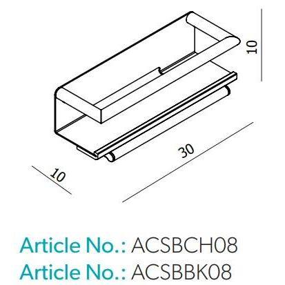 hib. Shower Shelf with Grab Bar and Magnetic Squeege