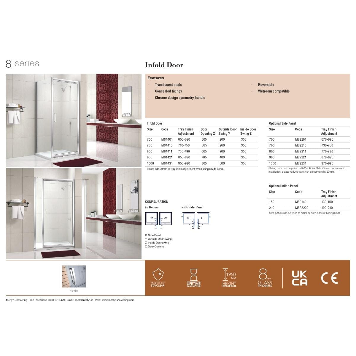 Merlyn In-Fold Shower Door Merlyn Series 8 Infold Shower Door