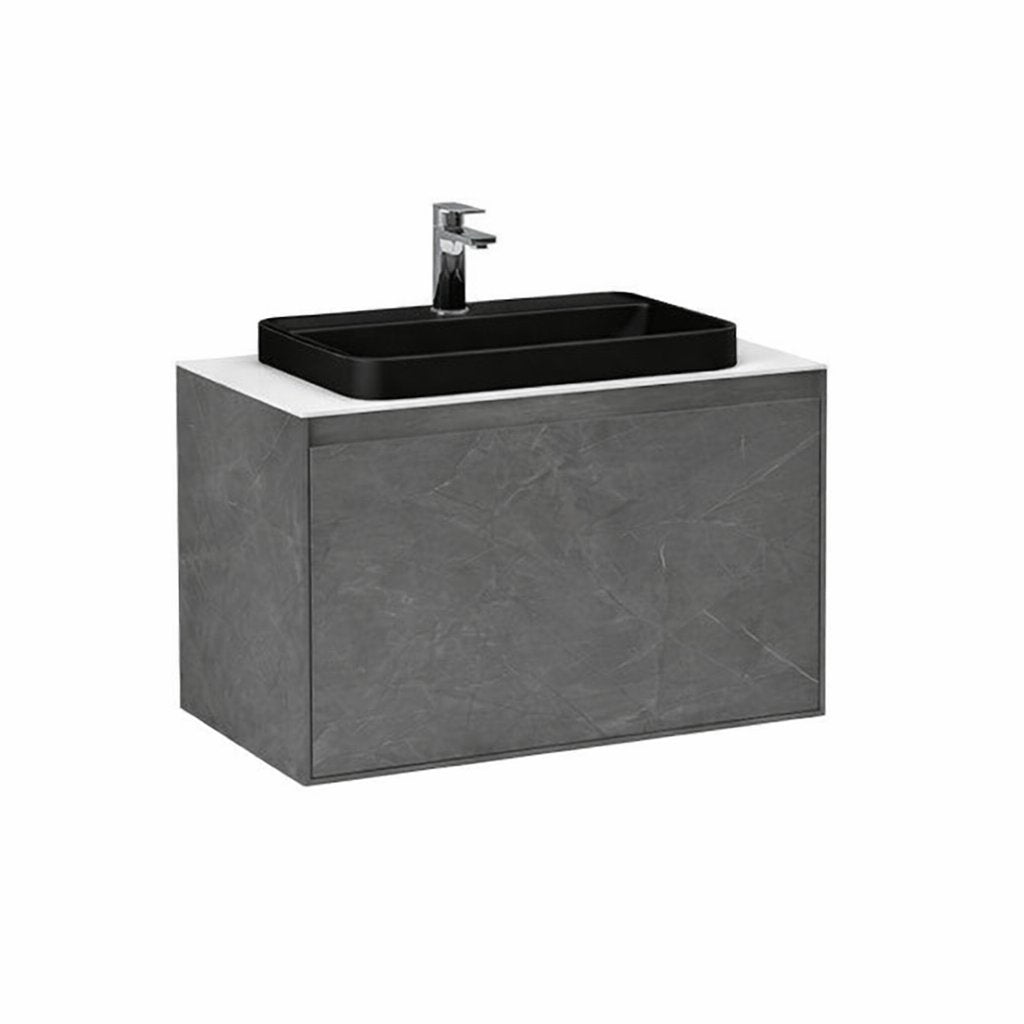 Imex Wall Mounted Vanity Unit Imex Arco Wall Hung 800mm Single Drawer Vanity Unit with Worktop and Inset Basin