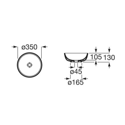 Roca Countertop Basin Roca Optica Tapered Round Countertop Basin