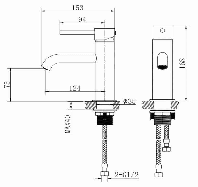 Aquarius Mono Basin Tap Aquarius RF-Series Cold Start Mono Basin Mixer Tap with Waste