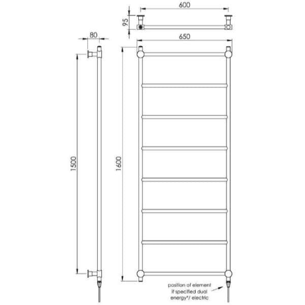 Vogue Designer Towel Radiator Vogue Venture Straight Designer Towel Radiator in Chrome