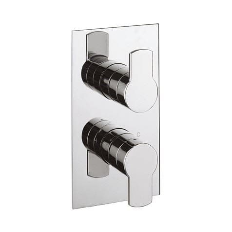 Crosswater Concealed Shower Valve Crosswater Wisp 1 Outlet, 2 Handle Concealed Thermostatic Shower Valve in Chrome