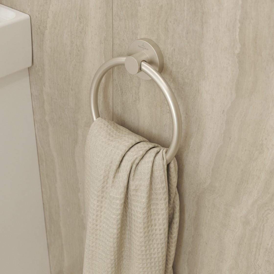 Villeroy & Boch Towel Rails and Rings Brushed Nickel Matt Villeroy & Boch Elements - Tender Towel Ring