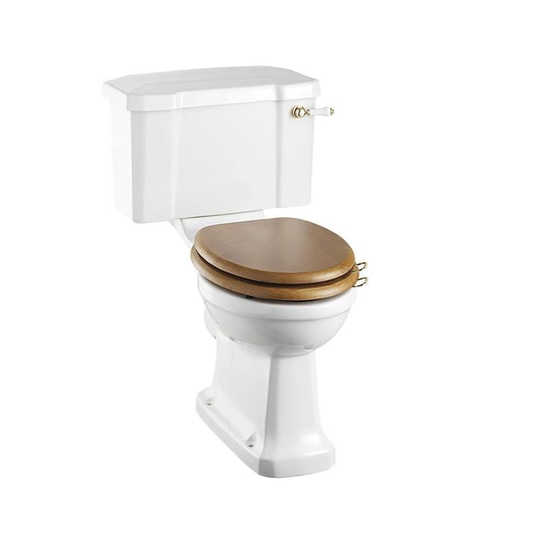 Burlington Comfort Height Toilet 520mm / Lever / Gold Burlington Regal Comfort Height Close Coupled Toilet