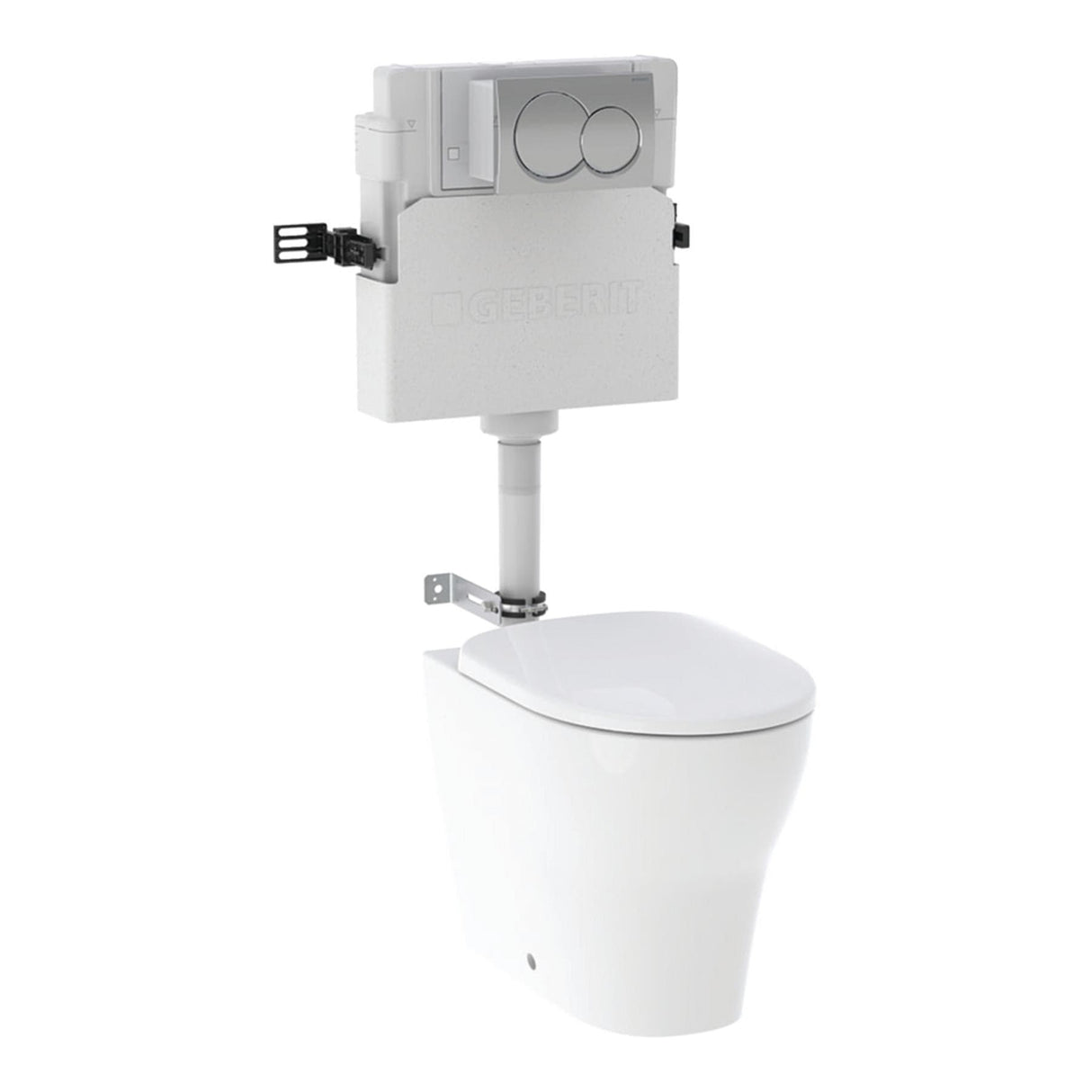Geberit Back To Wall Toilet Geberit Duofix Alpha 1090mm Concealed Cistern with Selnova Back to Wall Toilet and Flush Plate Bundle