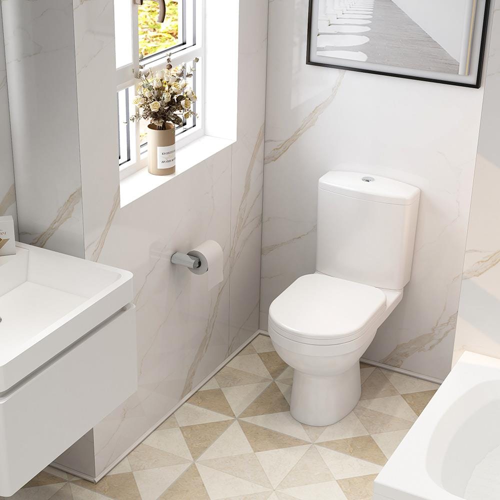 Imex Close Coupled Toilet Imex Ivo Short Projection Close Coupled Toilet with Soft Close Seat
