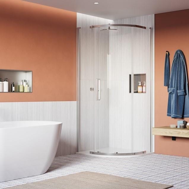 Crosswater Quadrant Shower Enclosure Polished Stainless Steel / 1200 x 800 Crosswater Asura 8mm Quadrant Sliding Shower Door