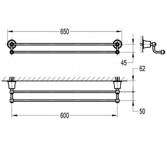 Flova Towel Rail Flova Liberty Double Towel Bar