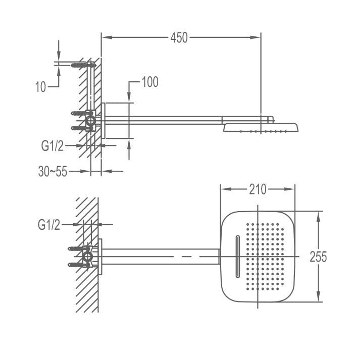 Flova Fixed Shower Head Flova Fusion Design 3 Function Rainshower Shower Head