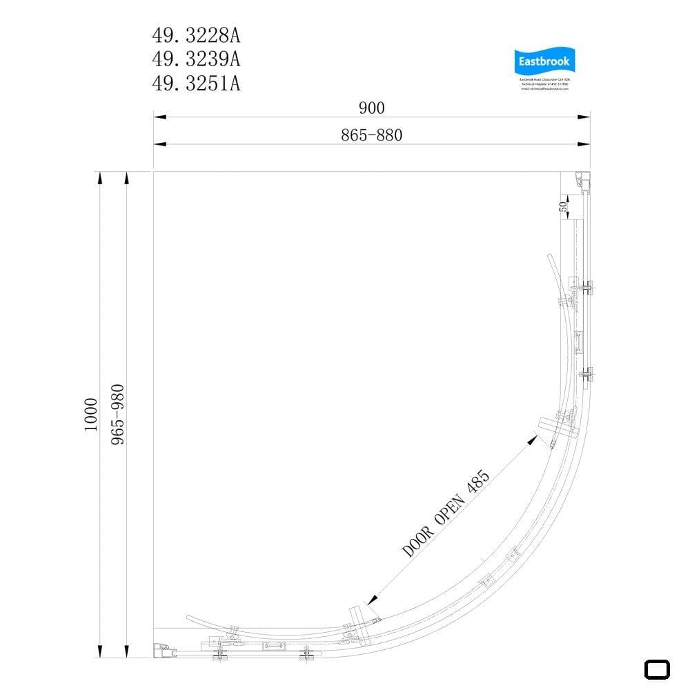 Eastbrook Corniche 2000 8mm Quadrant Shower Enclosure