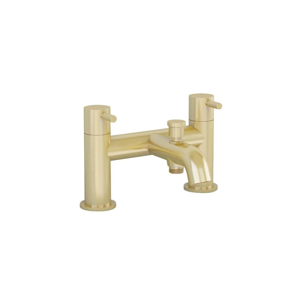Imex Bath Shower Mixer Brushed Brass Imex Ravine Bath Shower Mixer Tap (Incl Hose, Handset And Wall Bracket)