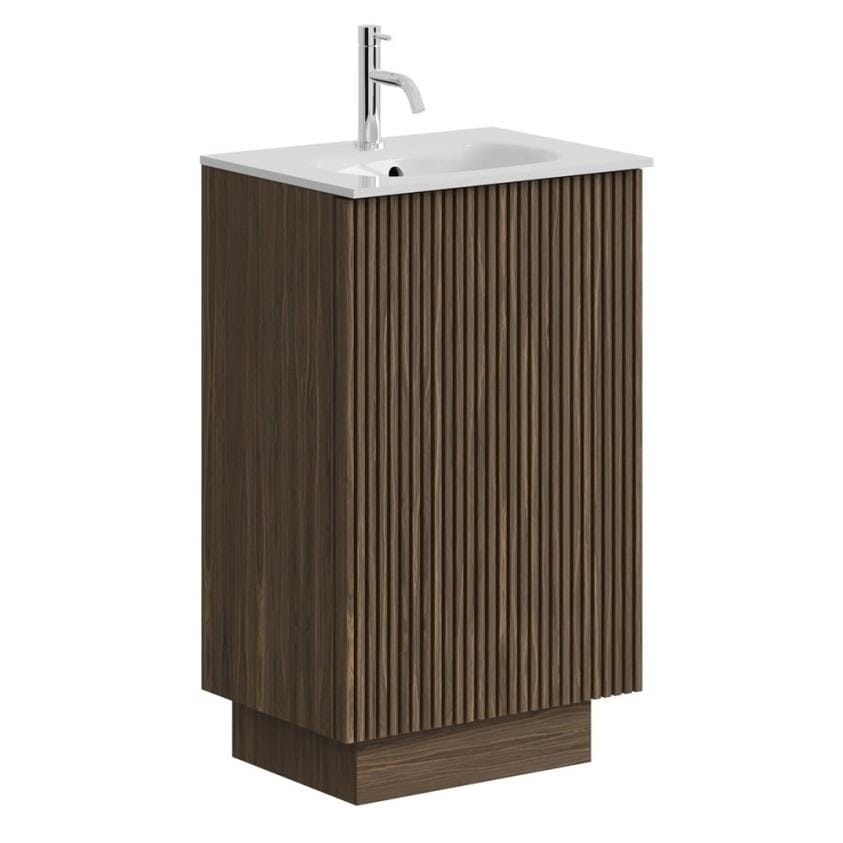 Crosswater Floor Standing Vanity Unit Royal Walnut Crosswater Limit 500mm Floorstanding Vanity Unit with Ceramic Basin