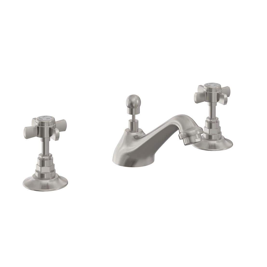Heritage 3 Tap Hole Basin Set Brushed Nickel Heritage Dawlish 3 Tap Hole Basin Mixer Tap with Pop-Up Waste
