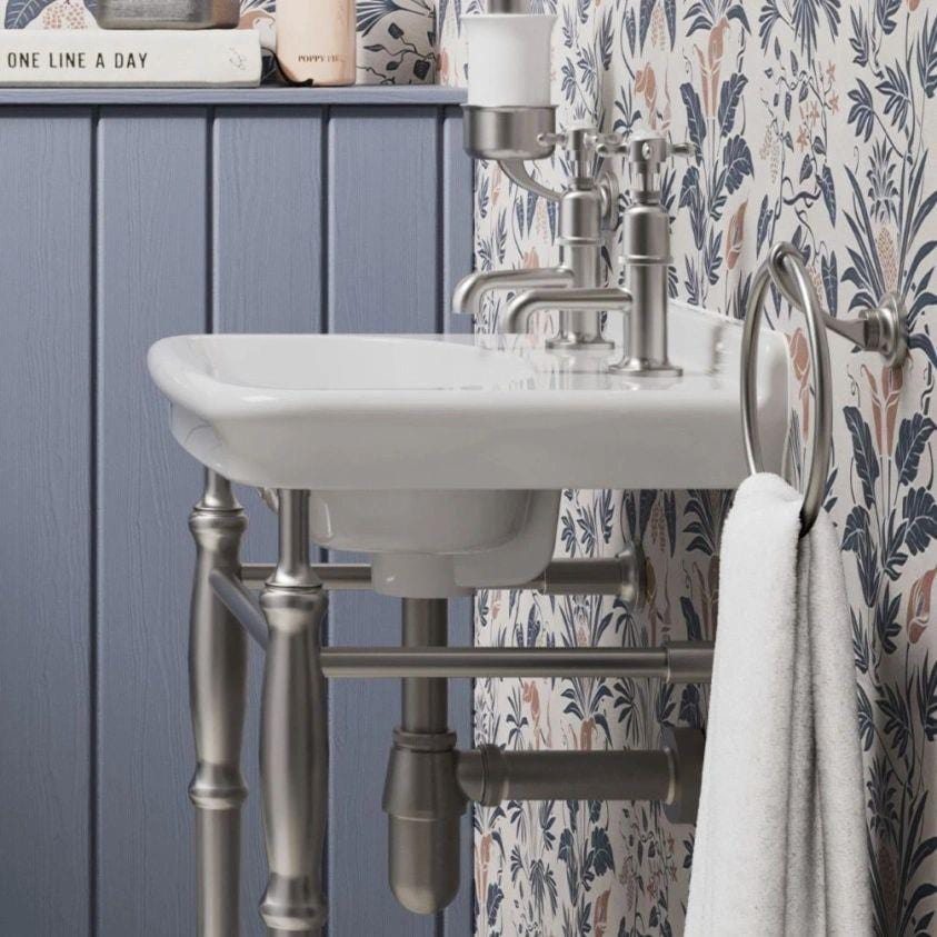 Burlington Pillar Basin Tap Brushed Nickel Burlington Guild Basin Pillar Taps (Pair)