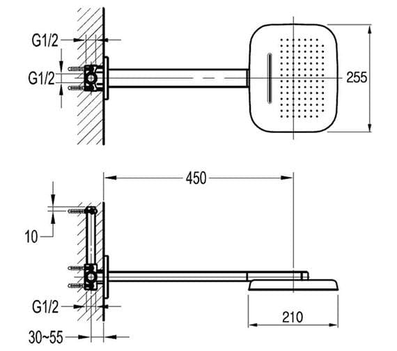 Flova Fixed Shower Head Flova Urban Dual Function Rain Shower with Waterfall