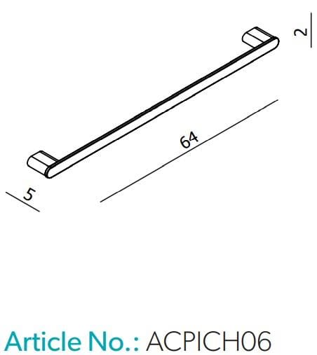 HIB Towel Rails and Rings HIB Pico 600mm Towel Rail in Chrome