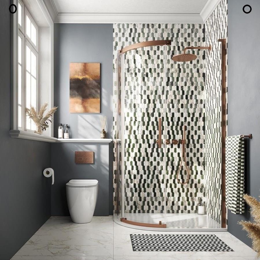 Crosswater Quadrant Shower Enclosure Brushed Bronze / 1200 x 900mm / Left Hand Crosswater Optix Single Door Quadrant Shower Enclosure