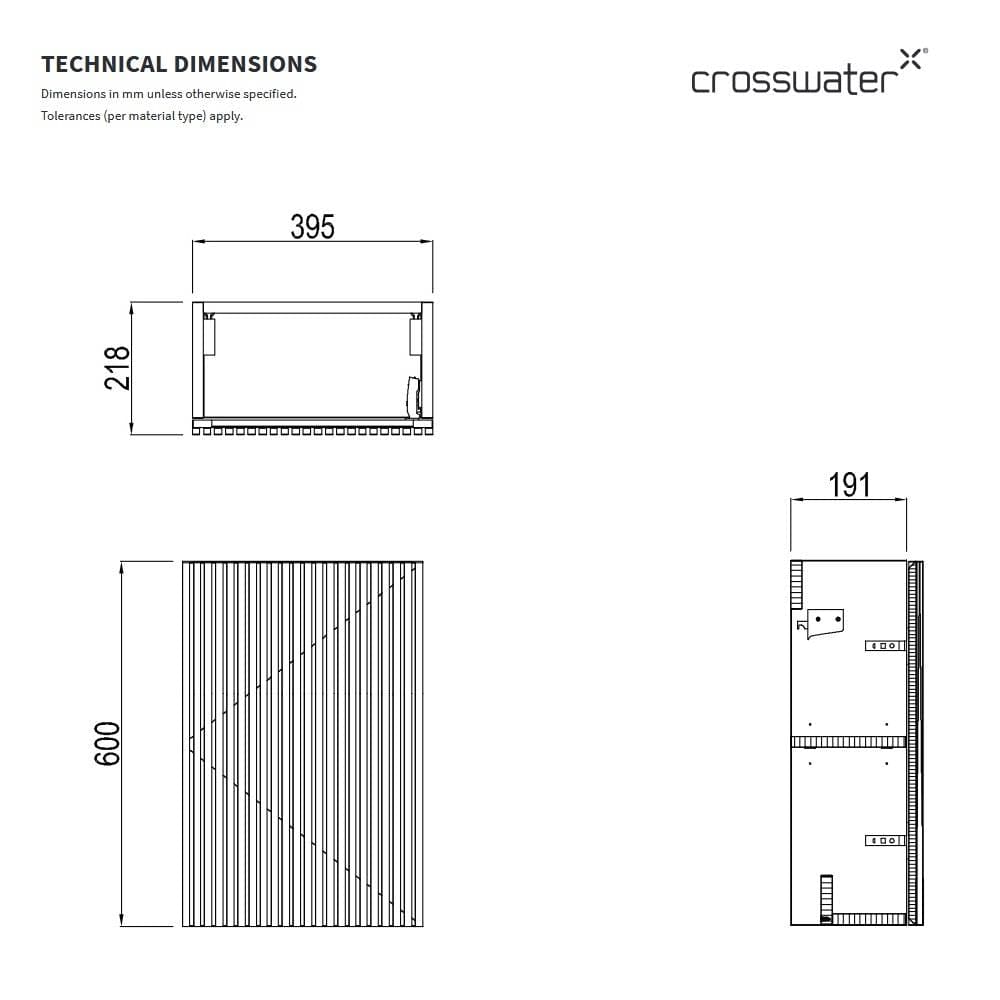 Crosswater Cloakroom Vanity Unit Crosswater Limit Cloakroom Wall Mounted 400mm Single Door Vanity Unit with Basin