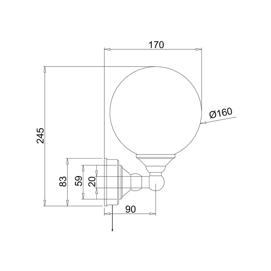 Burlington Bathroom Lighting Burlington Edwardian Single Round Light in Chrome