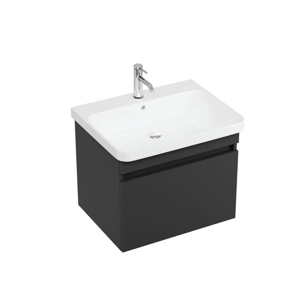 Britton Wall Mounted Vanity Unit Matt Grey Britton Dalston Wall Mounted 600mm Vanity Unit with Basin