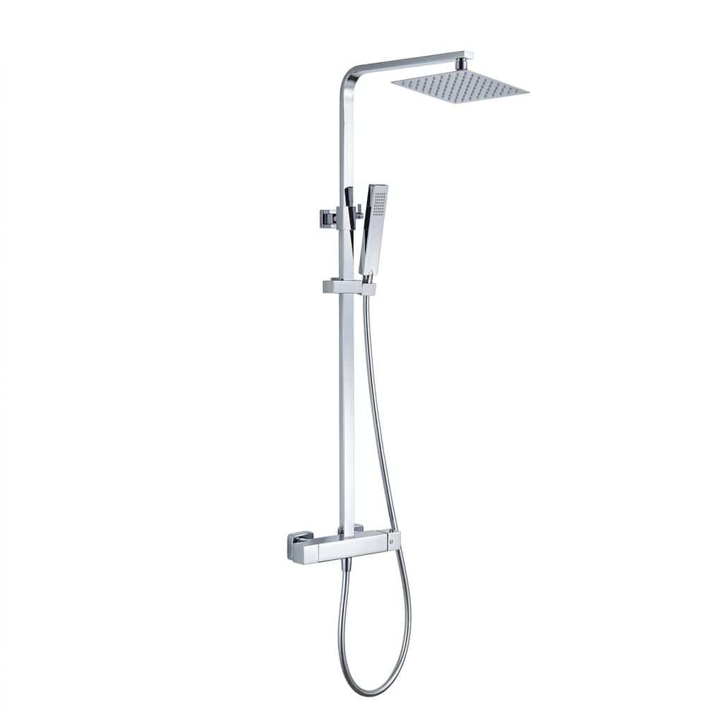 Aquarius Bathrooms Exposed Shower Set Aquarius RainLux Cool Touch Adjustable Square Exposed Shower Valve and Kit