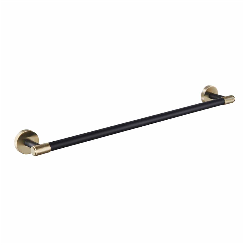 Eastbrook Towel Rails and Rings Eastbrook Catania Single Towel Rail in Matt Black with Brushed Brass