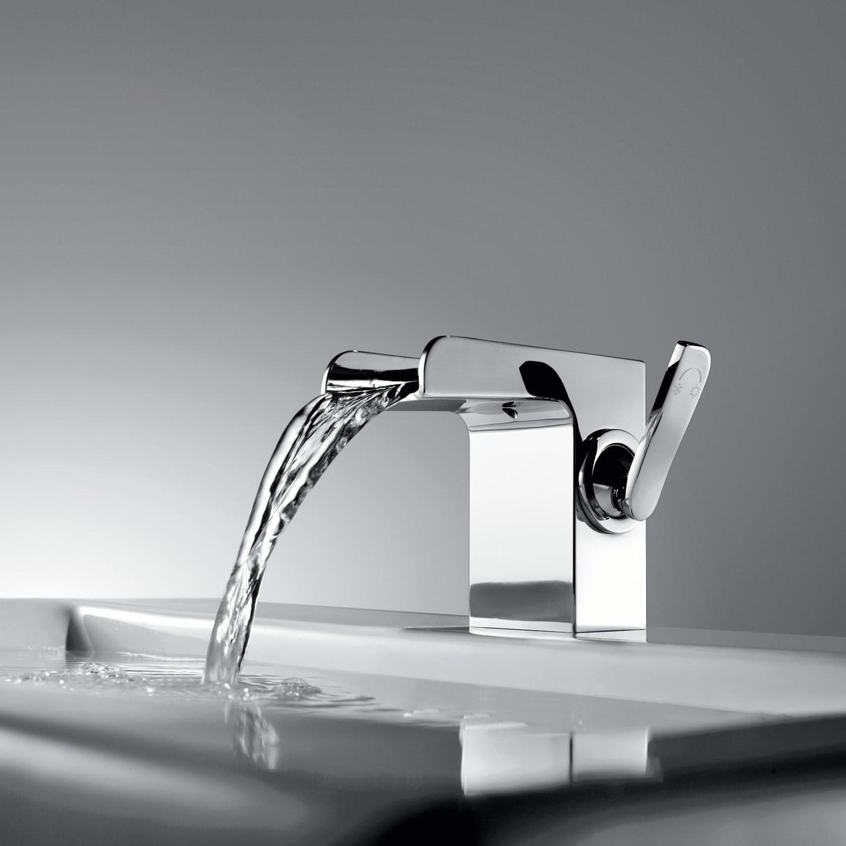 Flova Mono Basin Tap Flova Cascade Mini Basin Mixer Tap with Clicker Waste in Diamond Chrome