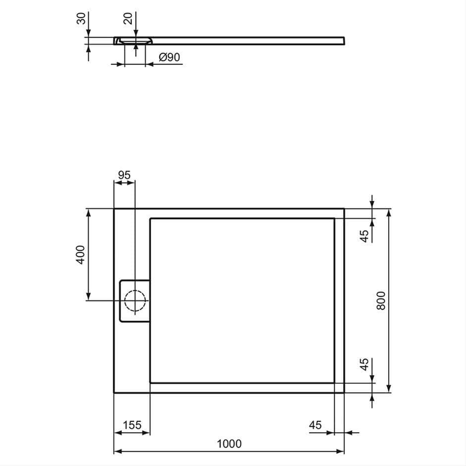 Ideal Standard Rectangle Shower Tray Ideal Standard Ultra Flat S i.life Shower Tray in Jet Black