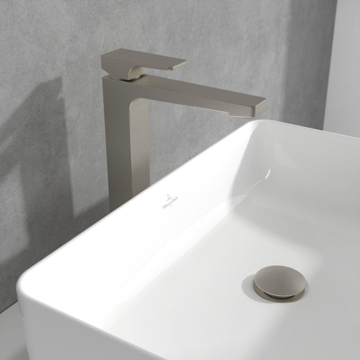 Villeroy & Boch Tall Basin Tap Villeroy & Boch Architectura Square Tall  Basin Mixer Tap with Pop-Up Waste