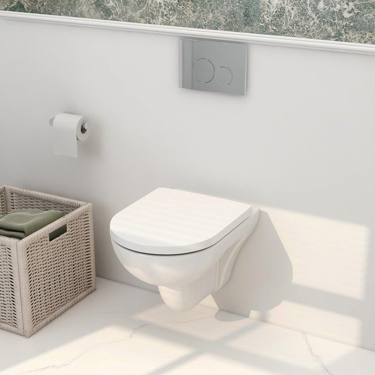 Imex Wall Hung Toilet Imex Ivan Rimless Wall Hung Toilet with Soft Close Seat in White