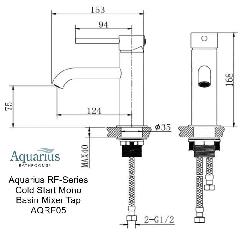 Aquarius Mono Basin Tap Aquarius RF-Series Cold Start Mono Basin Mixer Tap with Waste