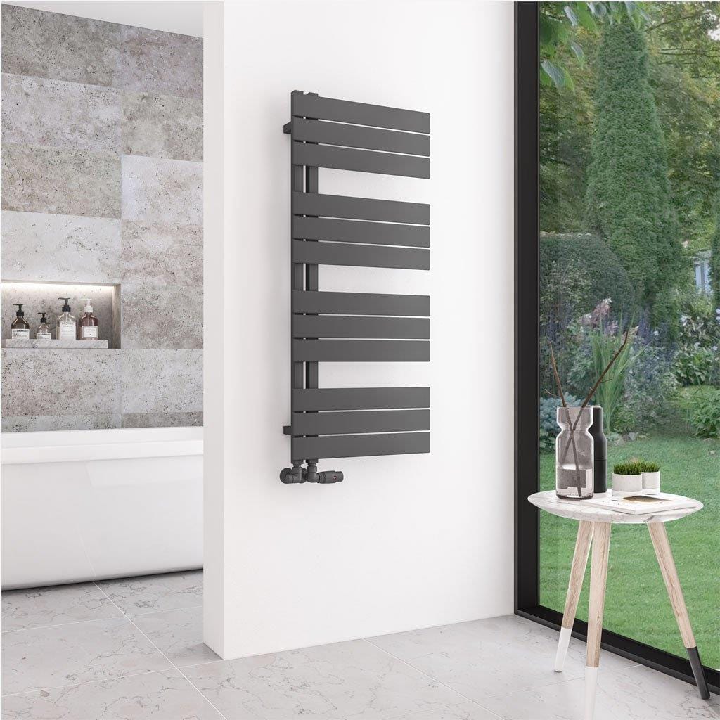 Eastbrook Designer Towel Radiator Eastbrook Helmsley Straight Vertical Designer Towel Rail in Matt Anthracite