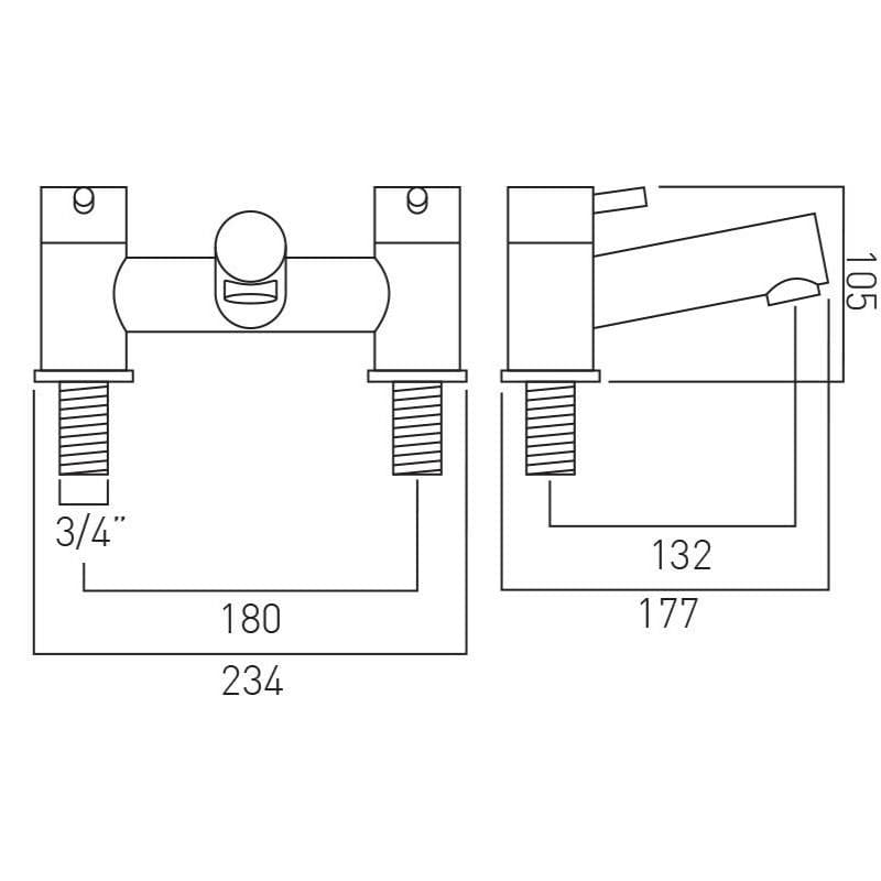 VADO Bath Mixer Vado Zoo Bath Filler Tap in Chrome