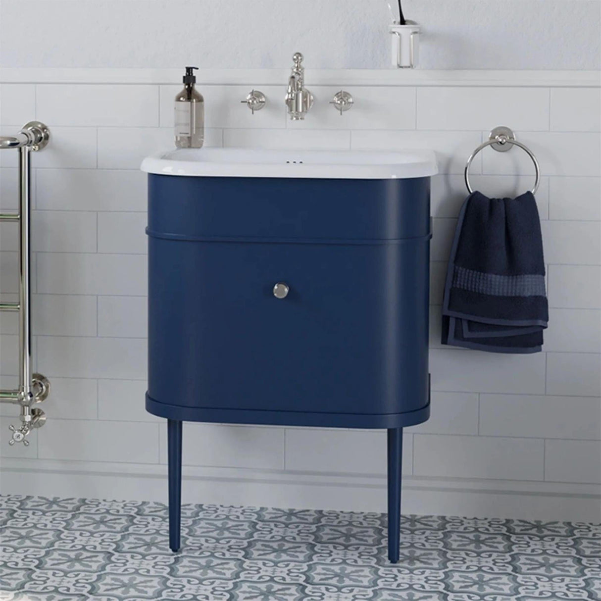 Burlington Chalfont 650mm Wall Mounted Single Drawer Vanity Unit with Basin