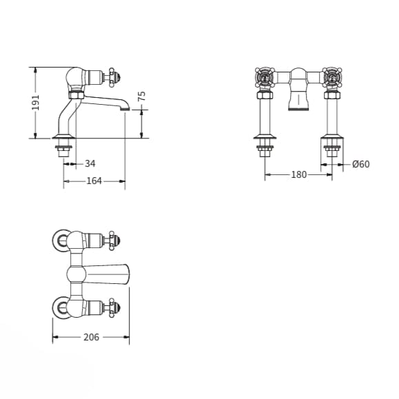 Crosswater Bath Mixer Crosswater Belgravia Crosshead Bath Filler Tap