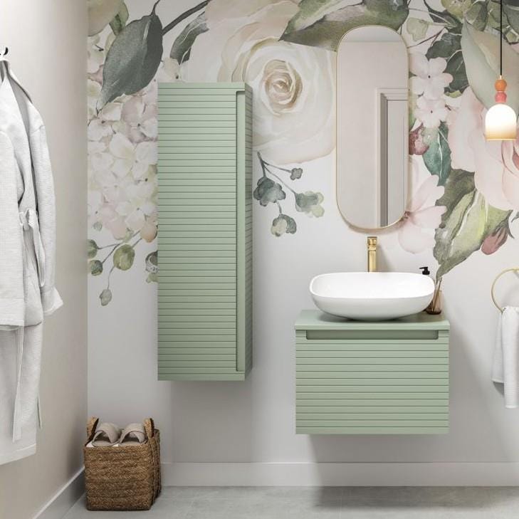Aquarius Bathrooms Storage Unit Matt Willow Green Aquarius Contour 350mm Wall Mounted Storage Unit