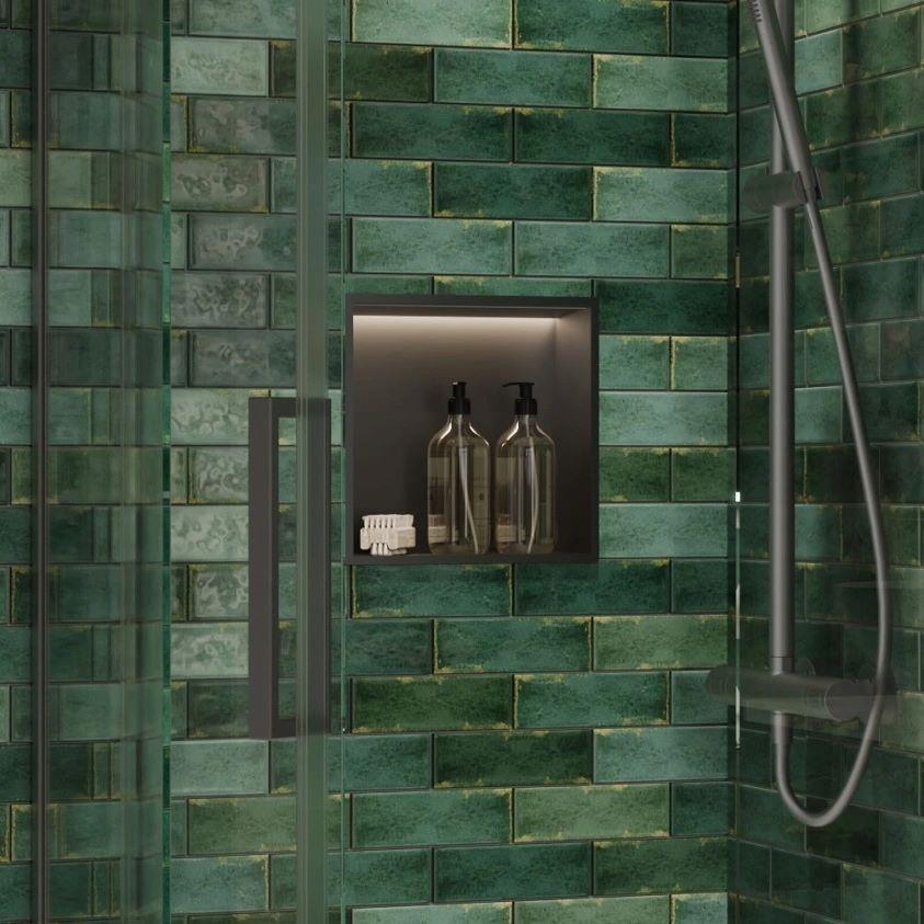 Crosswater Square Shower Niche with LED - 305 x 305 x 120mm