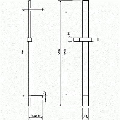 Imex Shower Riser Rail Imex Str8 Riser Rail Kit With Square Handset and Hose in Chrome