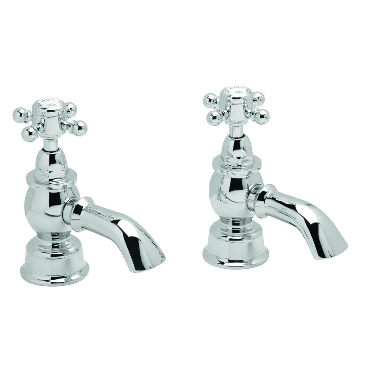 Heritage Pillar Bath Tap Chrome Heritage Hartlebury Bath Pillar Taps (Pair)
