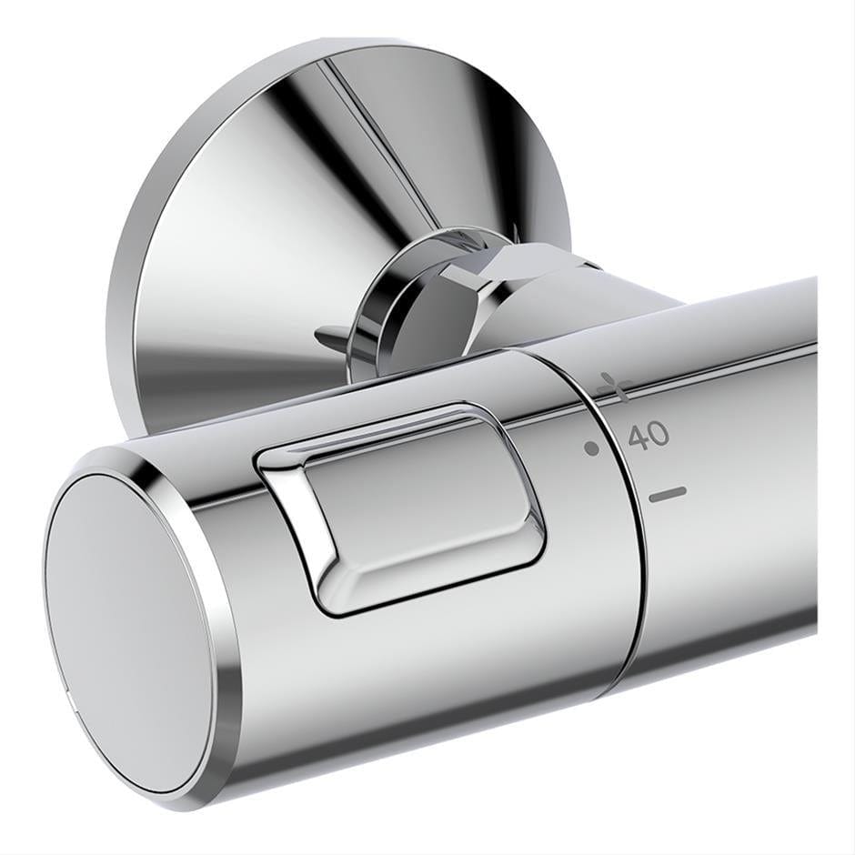 Ideal Standard Exposed Shower Set Ideal Standard Ceratherm T25 Exposed Thermostatic Bath Shower System with Idealrain Showerhead, 3 Function Handset and Idealflex Hose in Chrome