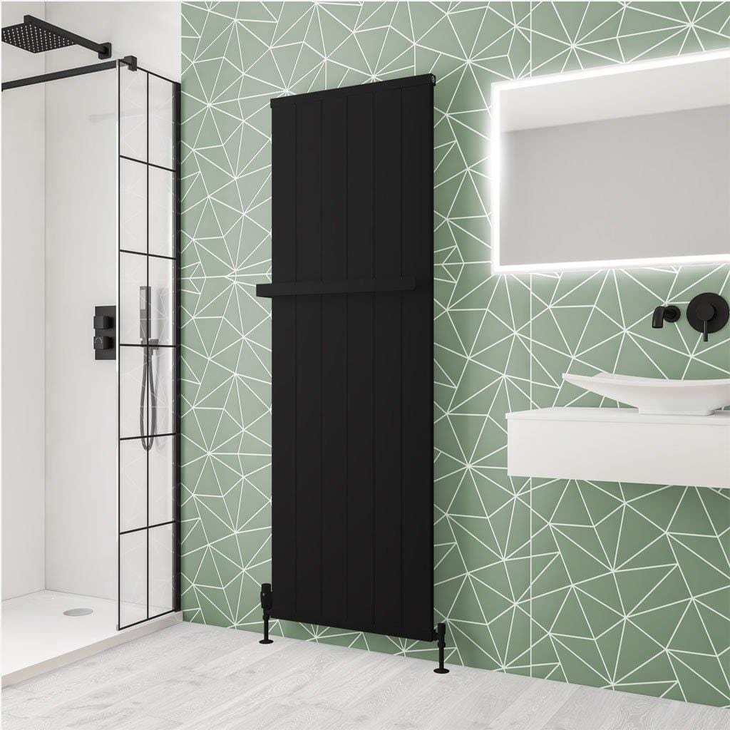 Eastbrook Panel Radiator 1800 x 610mm / Matt Black Eastbrook Kingswood Slimline Vertical Aluminium Radiator