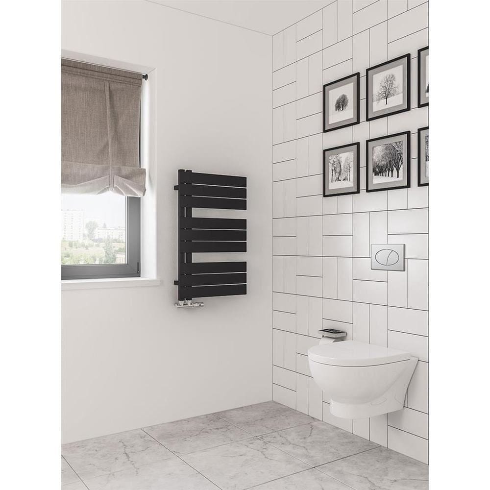 Eastbrook Helmsley Straight Vertical Designer Towel Rail in Matt Black
