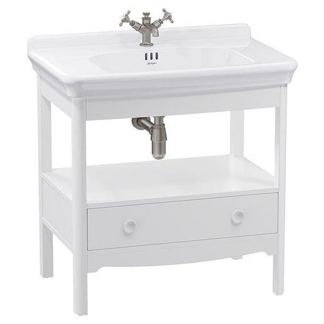Burlington Floor Standing Vanity Unit Varley White / 3 Hole Burlington Guild Floor Standing 850mm Vanity Unit with Basin