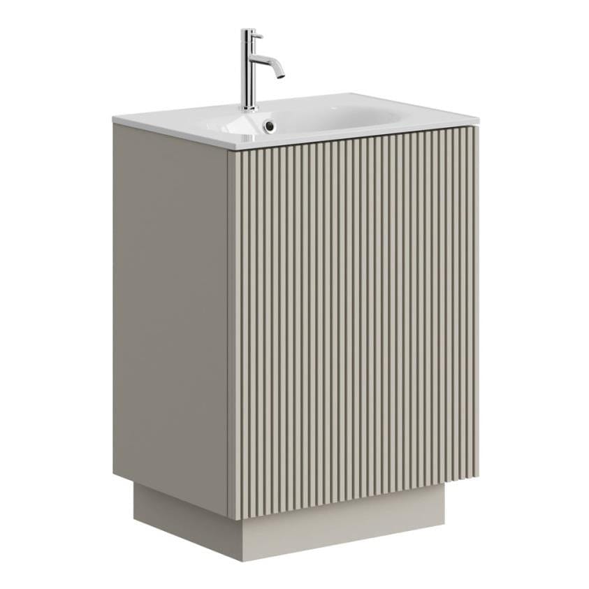 Crosswater Floor Standing Vanity Unit Warm Stone Crosswater Limit 600mm Floorstanding Vanity Unit with Basin