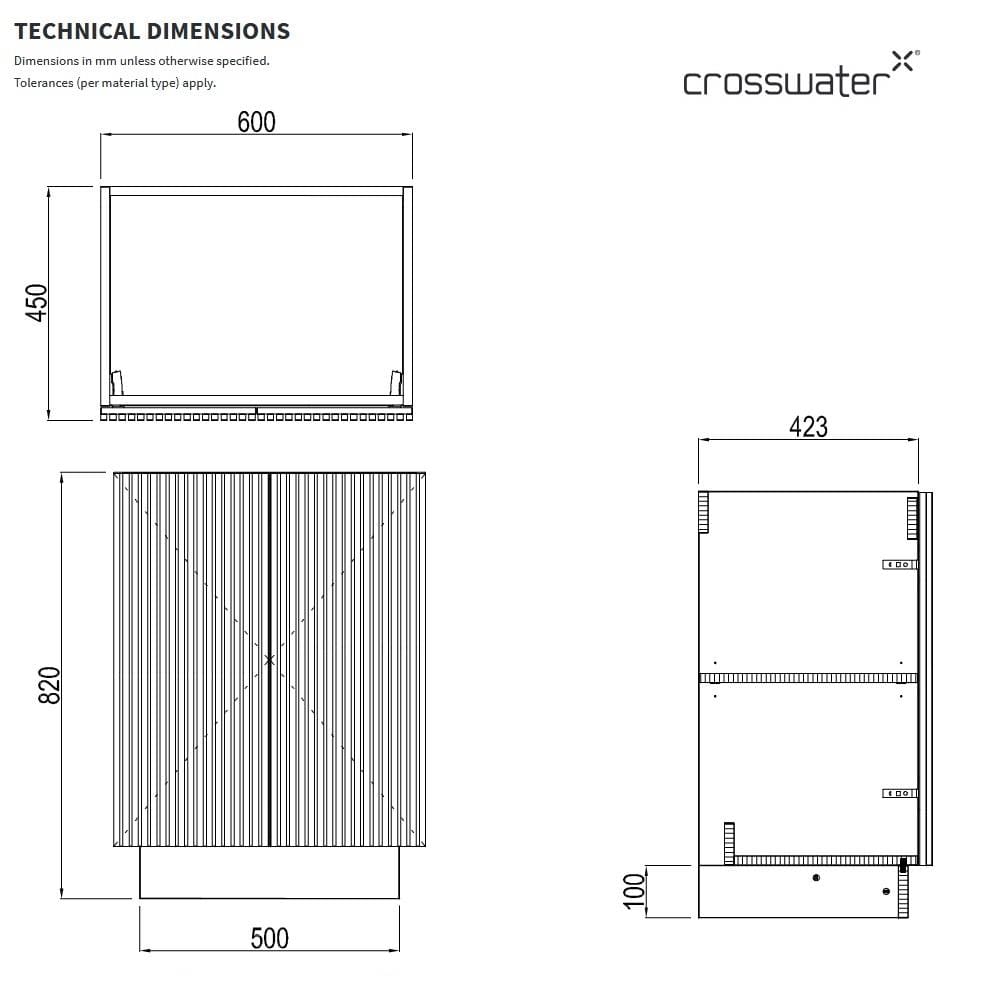 Crosswater Floor Standing Vanity Unit Crosswater Limit 600mm Floorstanding Vanity Unit with Worktop