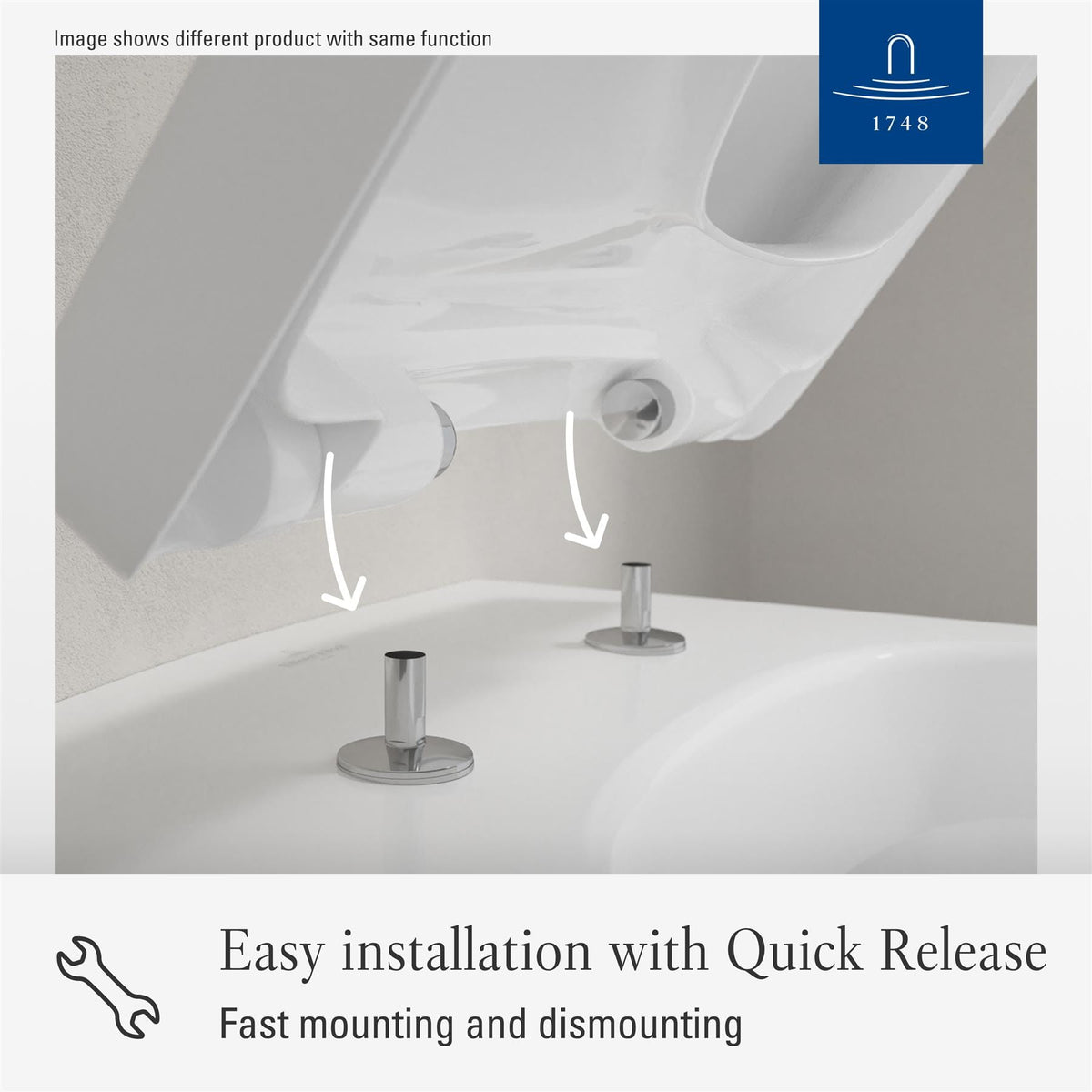 Villeroy & Boch Toilet Seat Villeroy & Boch Architectura Square Soft Close, Quick Release Toilet Seat in White Alpin