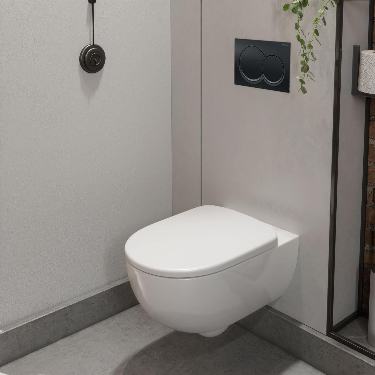 Geberit Flush Plate Black chrome Geberit Alpha Flush Plate with Round Buttons