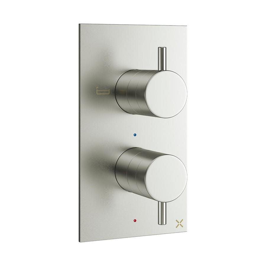Crosswater Concealed Shower Valve Crosswater MPRO 2 Outlet, 2 Handle Portrait Concealed Thermostatic Shower Valve (Bath/Handset)
